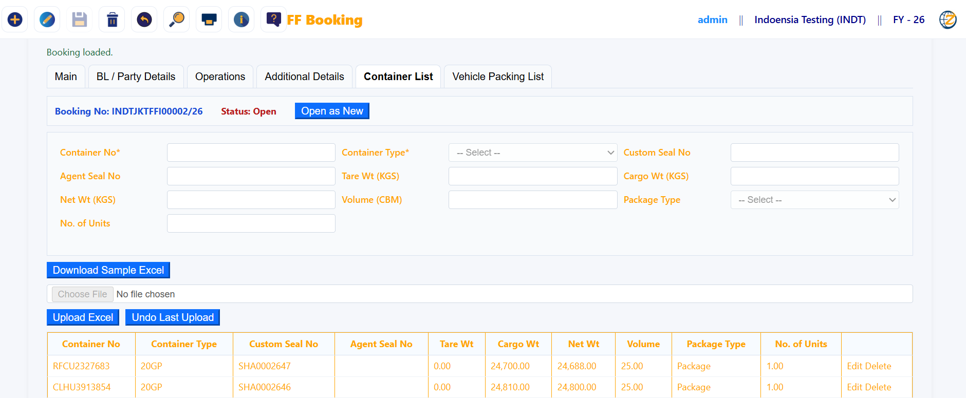 FreightZen container list