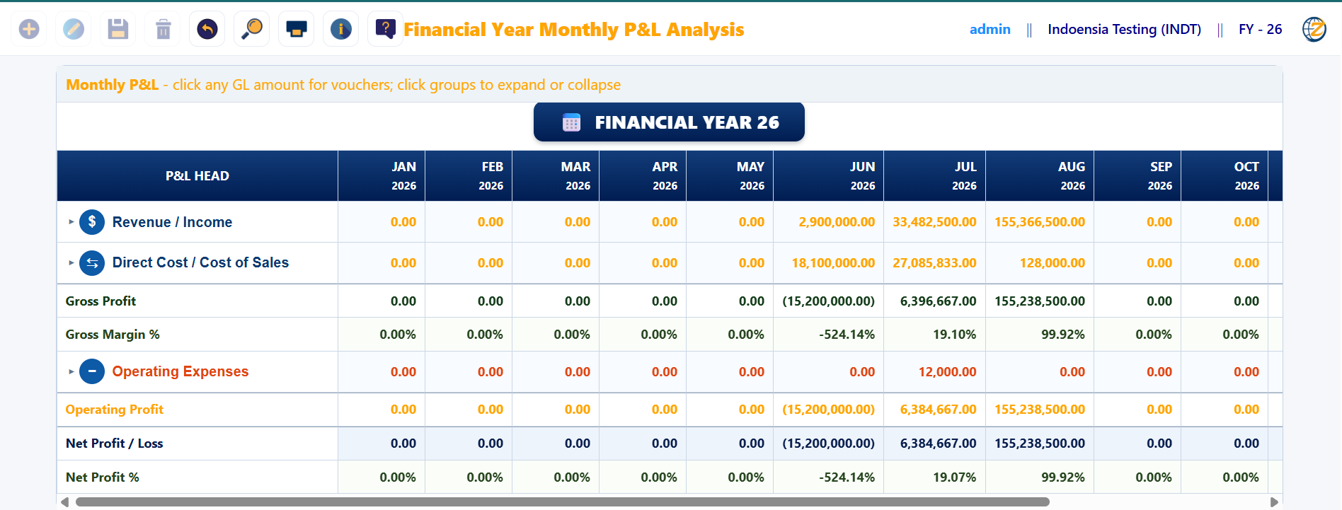 FreightZen monthly P&L