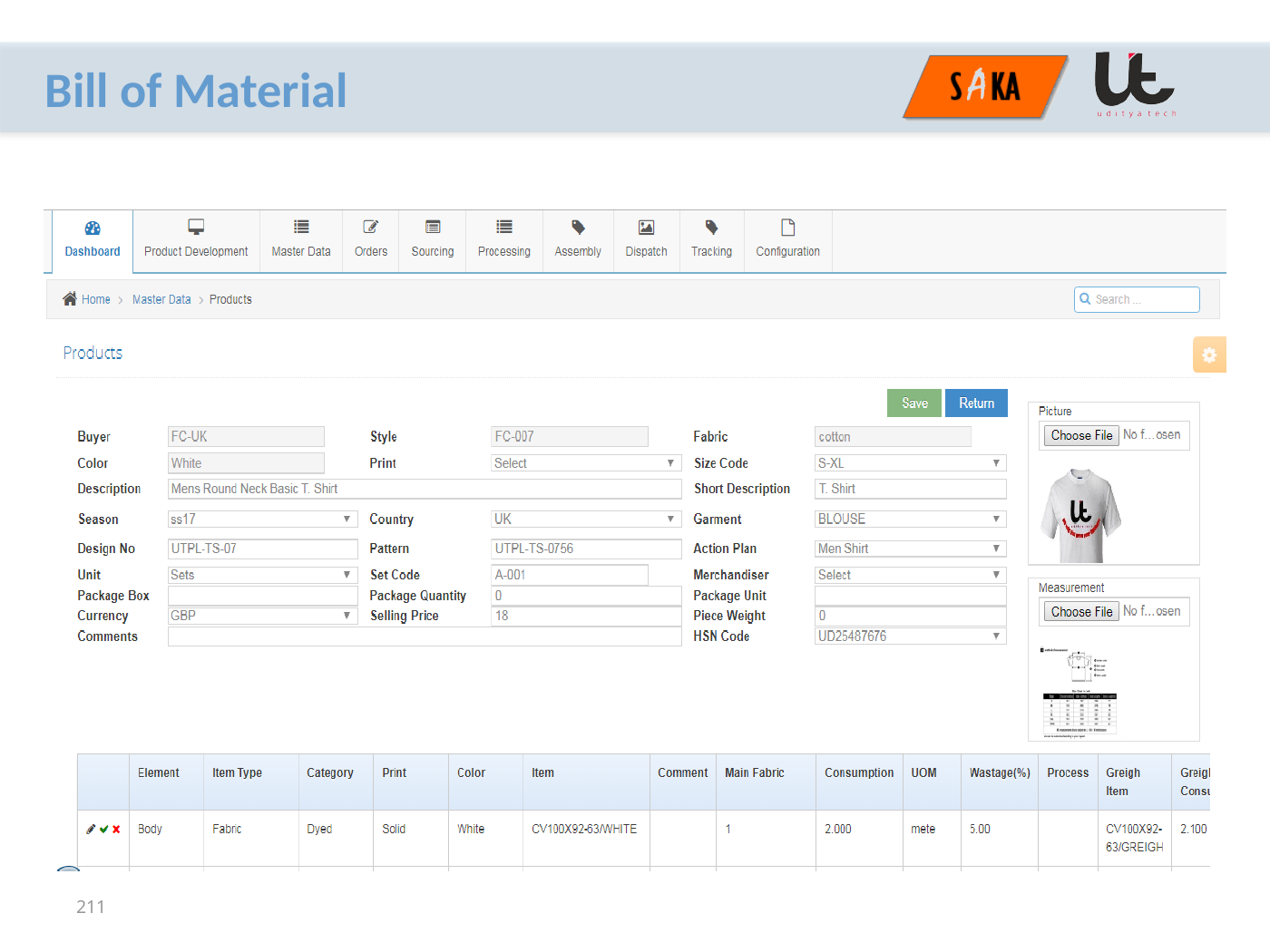 GEMSWEB Bill of Material
